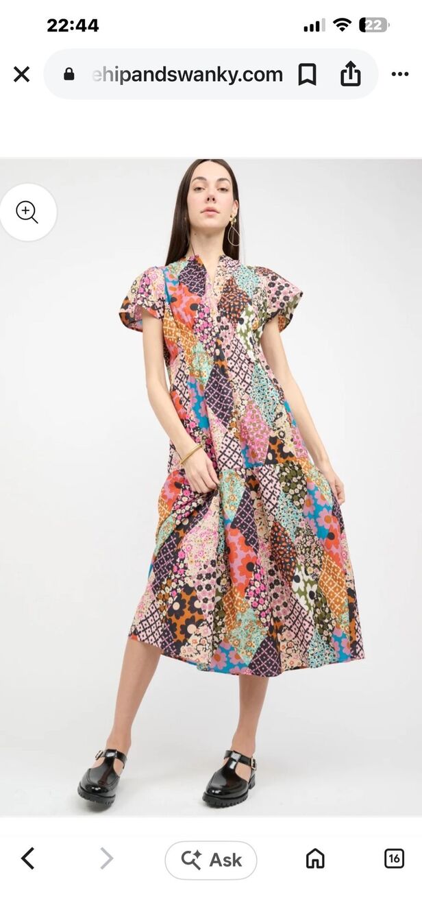 Uncle Frank patch up work miss match print floral maxi dress boho